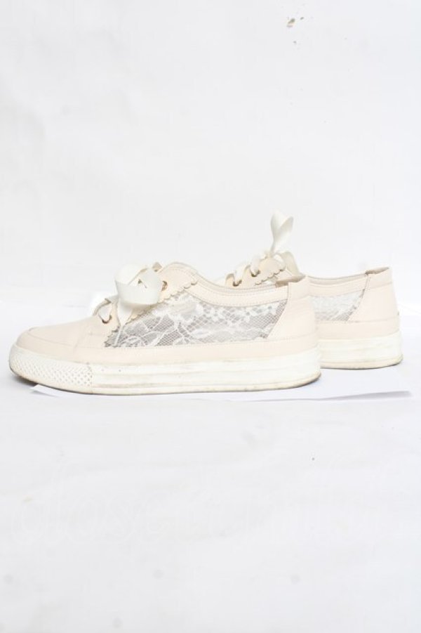 画像2: axes femme / サイドレースシューズ L 生成り Y-26-03-06-066-AX-SH-SZ-ZY (2)