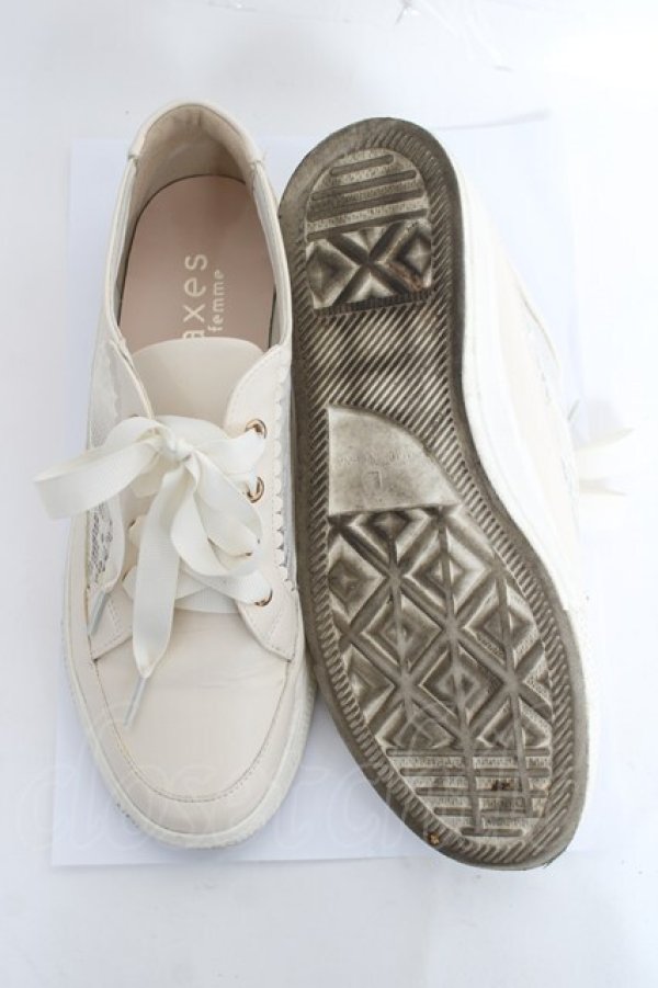 画像5: axes femme / サイドレースシューズ L 生成り Y-26-03-06-066-AX-SH-SZ-ZY (5)