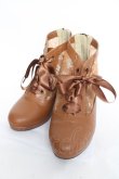 画像1: axes femme / チュールレースアップブーツ L ブラウン Y-26-03-06-068-AX-SH-SZ-ZY (1)