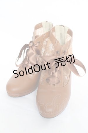 画像: axes femme / チュールレースアップブーツ L ブラウン Y-26-03-06-068-AX-SH-SZ-ZY