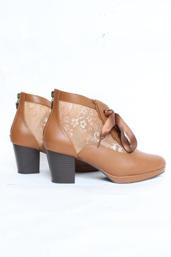 画像4: axes femme / チュールレースアップブーツ L ブラウン Y-26-03-06-068-AX-SH-SZ-ZY (4)