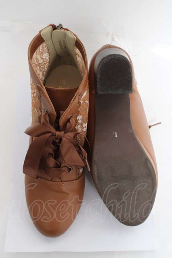 画像5: axes femme / チュールレースアップブーツ L ブラウン Y-26-03-06-068-AX-SH-SZ-ZY (5)