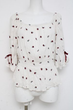 画像: axes femme / ミニローズ刺繍ブラウス  白 Y-26-03-06-072-AX-BL-SZ-ZY