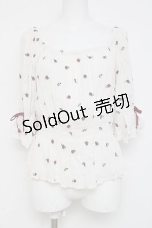 画像: axes femme / ミニローズ刺繍ブラウス  白 Y-26-03-06-072-AX-BL-SZ-ZY