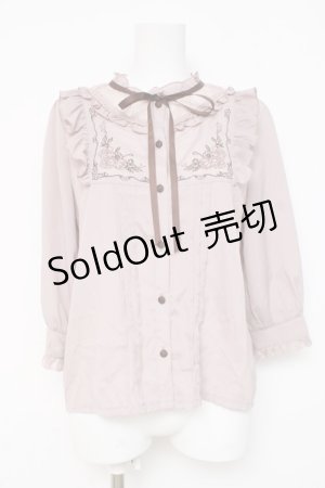 画像: axes femme / クラシカル刺繍七分袖ブラウス  ピンク Y-26-03-06-077-AX-BL-SZ-ZY