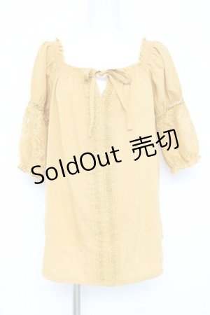 画像: axes femme / 袖レース2WAYブラウス  イエロー Y-26-03-06-080-AX-BL-SZ-ZS