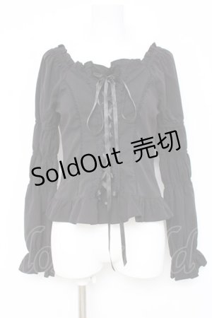 画像: axes femme / グレースブラウス  黒 Y-26-03-06-083-AX-BL-SZ-ZY