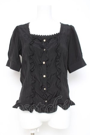 画像: axes femme NOSTALGIE / フロントフリルブラウス  黒 Y-26-03-06-085-AX-BL-SZ-ZY
