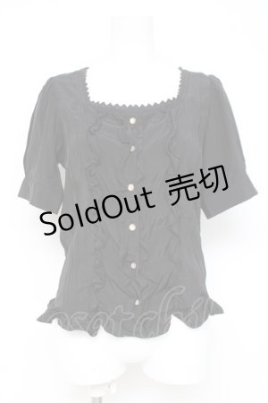 画像: axes femme NOSTALGIE / フロントフリルブラウス  黒 Y-26-03-06-085-AX-BL-SZ-ZY