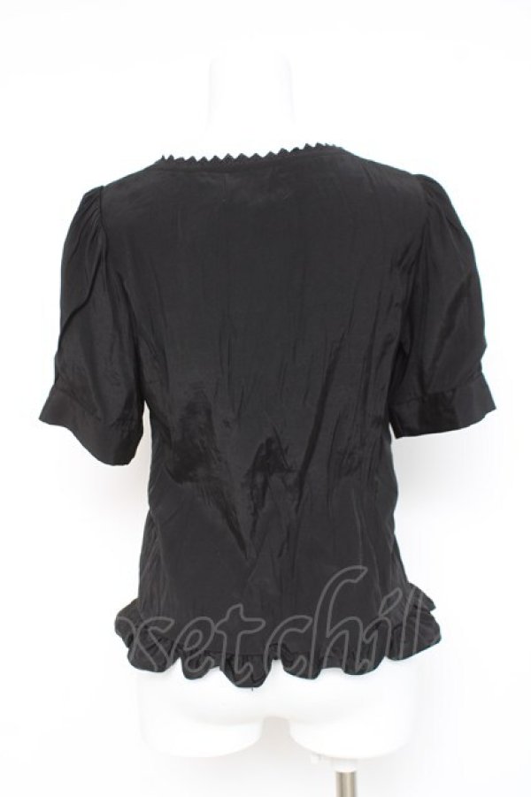 画像2: axes femme NOSTALGIE / フロントフリルブラウス  黒 Y-26-03-06-085-AX-BL-SZ-ZY (2)