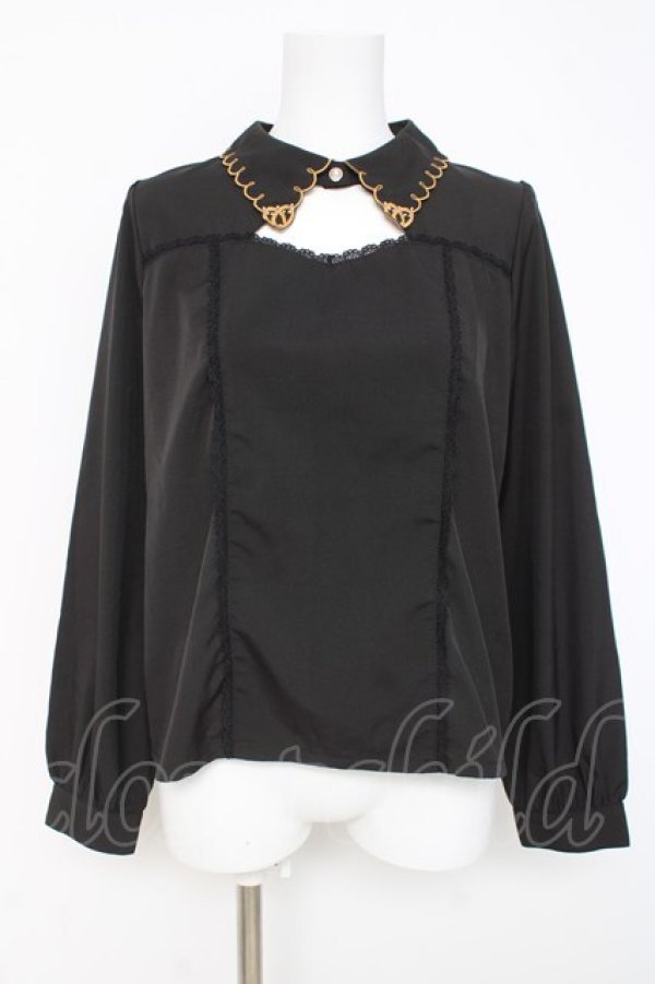 画像1: axes femme POETIQUE / プレッツェル刺繍ブラウス  黒 Y-26-03-06-086-AX-BL-SZ-ZY (1)