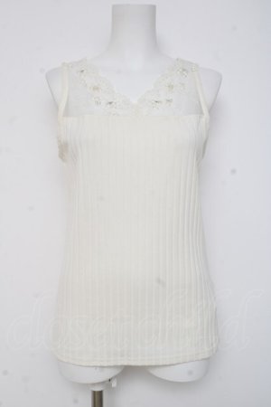 画像: axes femme / 繊細レースタンク  シロ Y-26-03-06-088-AX-TO-SZ-ZY
