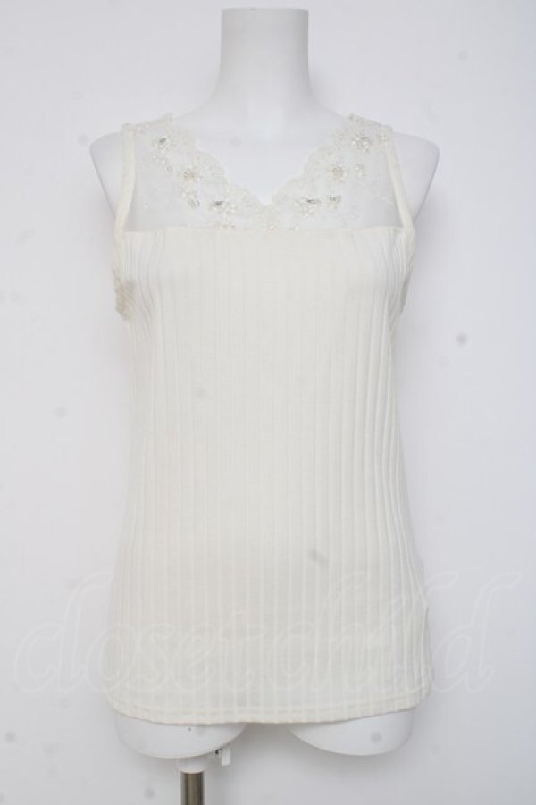 画像1: axes femme / 繊細レースタンク  シロ Y-26-03-06-088-AX-TO-SZ-ZY (1)