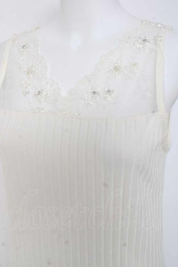 画像3: axes femme / 繊細レースタンク  シロ Y-26-03-06-088-AX-TO-SZ-ZY (3)