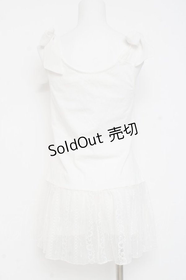 画像2: axes femme / 肩リボンロングインナー  白 Y-26-03-06-090-AX-TO-SZ-ZY (2)