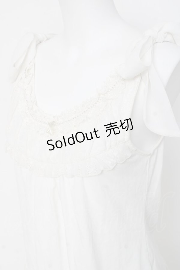 画像3: axes femme / 肩リボンロングインナー  白 Y-26-03-06-090-AX-TO-SZ-ZY (3)