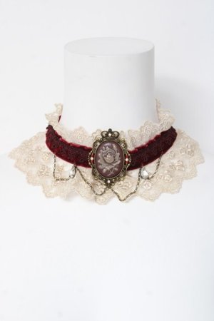 画像: axes femme / バラカメオチョーカー  ワイン Y-26-03-06-012-AX-AC-SZ-ZY