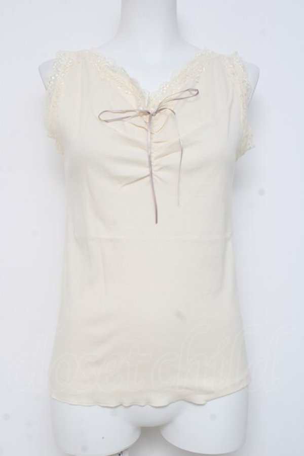 画像1: axes femme / ギャザーコットンタンク  生成り Y-26-03-06-092-AX-TO-SZ-ZY (1)