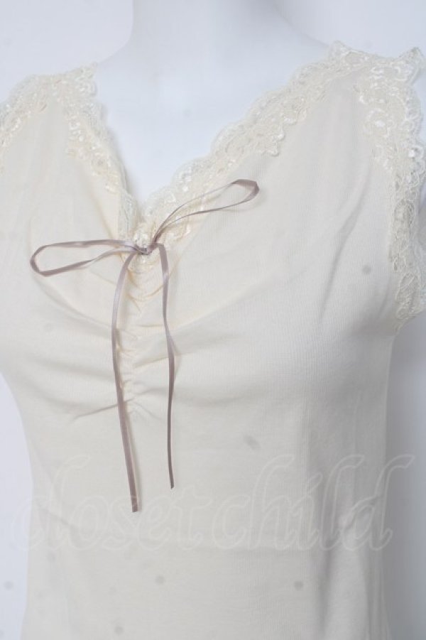 画像3: axes femme / ギャザーコットンタンク  生成り Y-26-03-06-092-AX-TO-SZ-ZY (3)