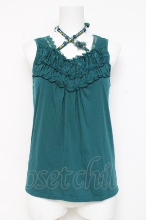 画像: axes femme / プチローズキャミ  グリーン Y-26-03-06-093-AX-TO-SZ-ZY