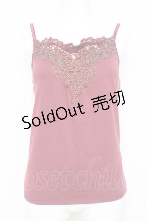 画像: axes femme / 刺繍レースキャミ  ワイン Y-26-03-06-095-AX-TO-SZ-ZI