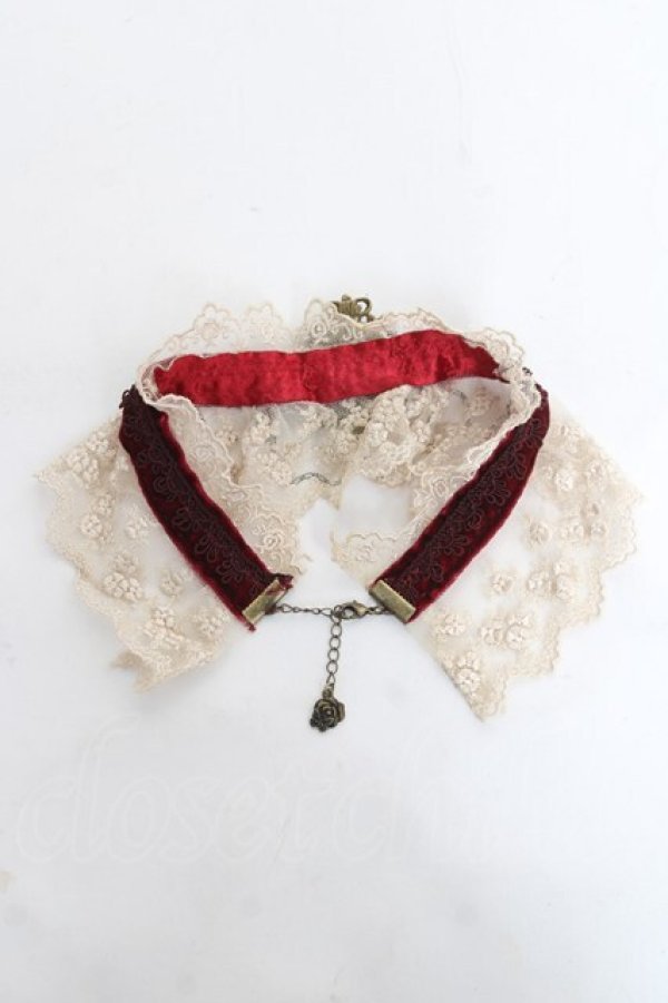 画像2: axes femme / バラカメオチョーカー  ワイン Y-26-03-06-012-AX-AC-SZ-ZY (2)