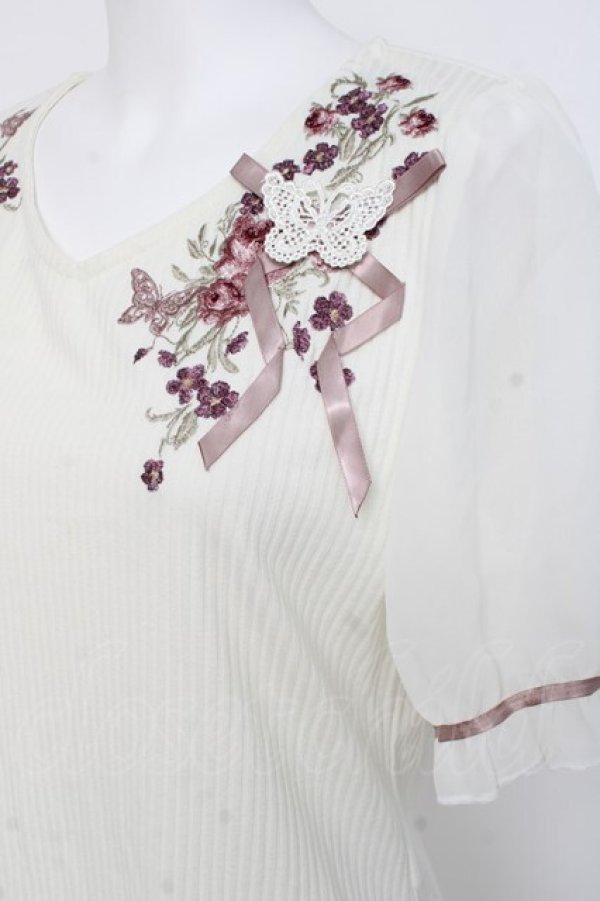 画像3: axes femme / パピヨンフルール刺繍プルオーバー  生成り Y-26-03-06-096-AX-TO-SZ-ZY (3)