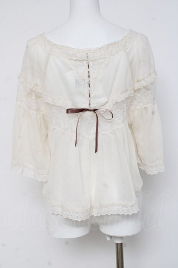 画像2: axes femme / 20th/レース使いケープ  生成り Y-26-03-06-099-AX-TO-SZ-ZY (2)