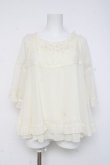 画像1: axes femme / フラワーレース半袖シフォントップス  生成り Y-26-03-06-101-AX-TO-SZ-ZY (1)
