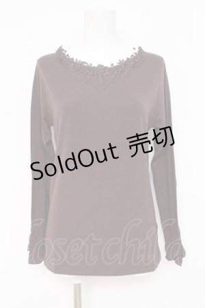 画像: axes femme / モチーフレースインナー  茶 Y-26-03-06-105-AX-TO-SZ-ZY