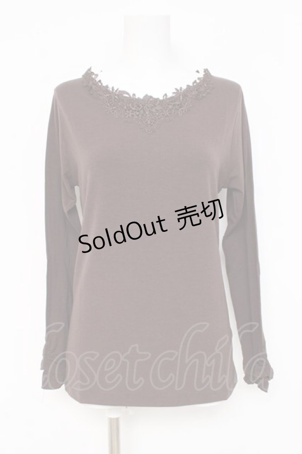 画像1: axes femme / モチーフレースインナー  茶 Y-26-03-06-105-AX-TO-SZ-ZY (1)