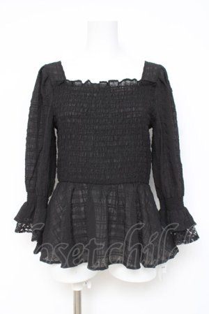 画像: axes femme / シアーシャーリングブラウス  黒 Y-26-03-06-107-AX-TO-SZ-ZY