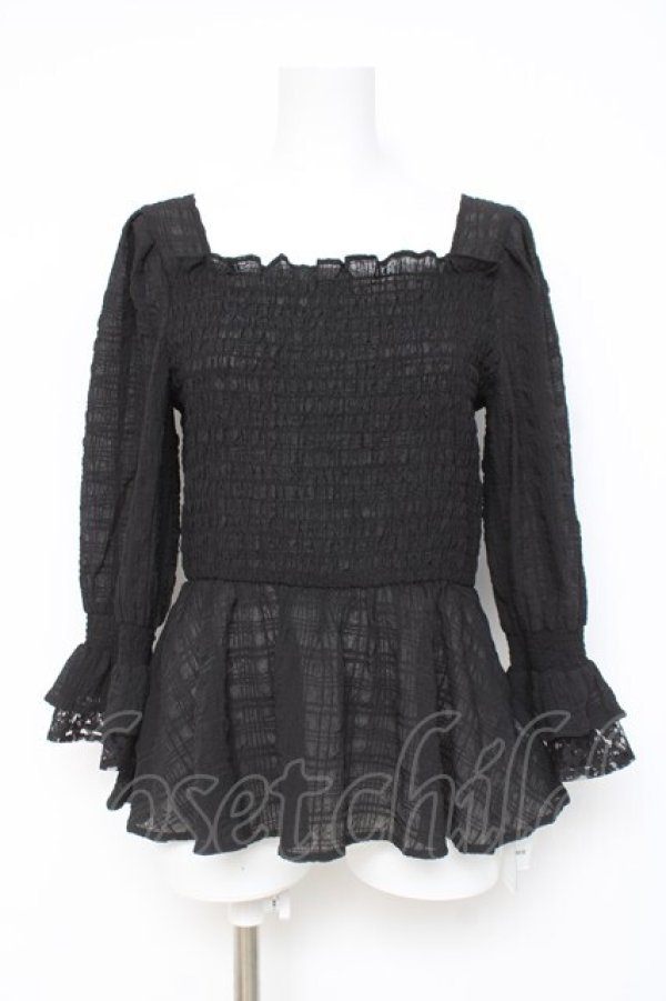画像1: axes femme / シアーシャーリングブラウス  黒 Y-26-03-06-107-AX-TO-SZ-ZY (1)