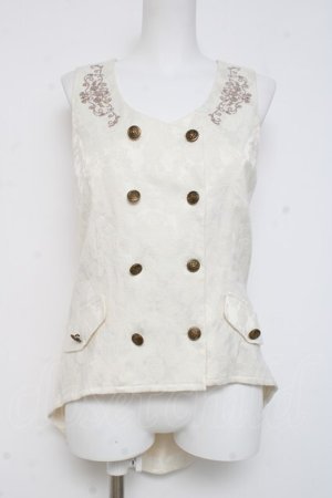 画像: axes femme / Ｗブレストジャカードベスト F 生成り Y-26-03-06-109-AX-JA-SZ-ZY
