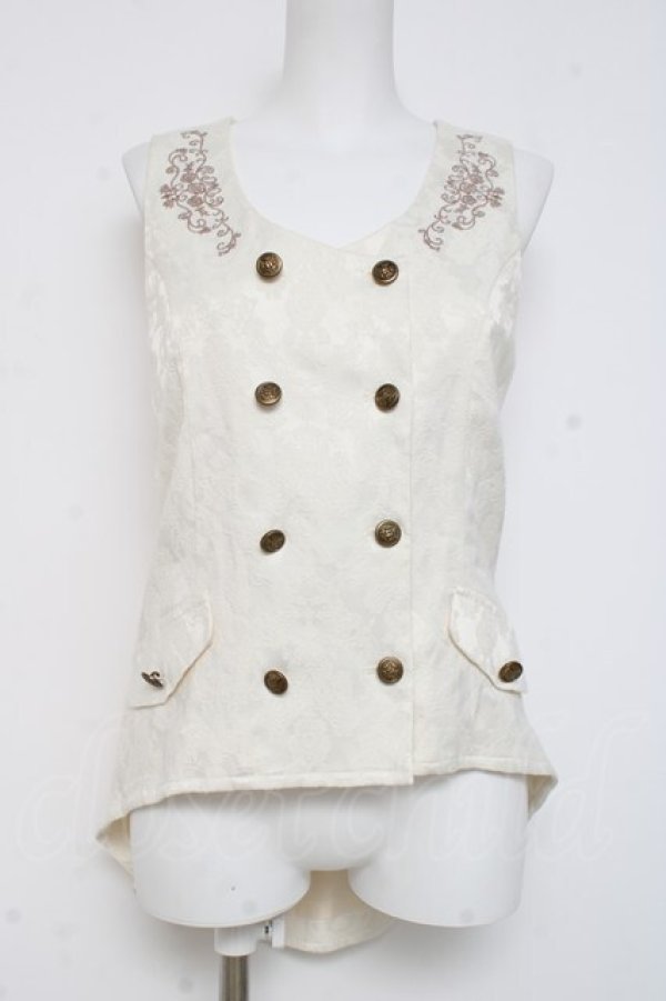 画像1: axes femme / Ｗブレストジャカードベスト F 生成り Y-26-03-06-109-AX-JA-SZ-ZY (1)