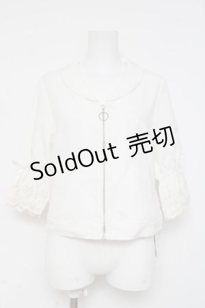 画像: axes femme / スカラップ刺繍袖ブルゾン  シロ Y-26-03-06-110-AX-TO-SZ-ZY