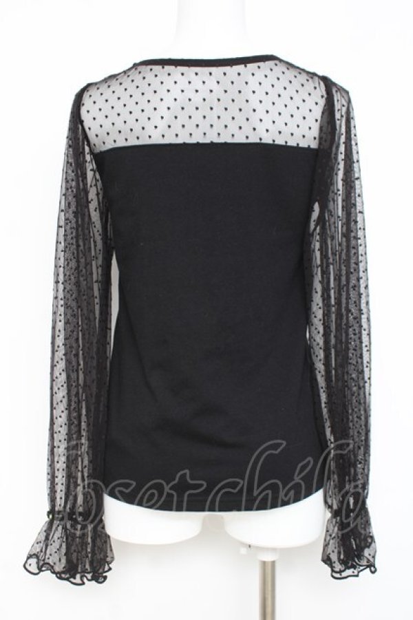 画像2: m petit by misako / NINA′S　切替カットソー  黒 Y-26-03-06-112-LO-TO-SZ-ZY (2)