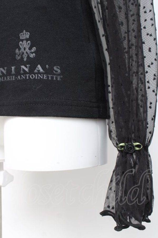 画像3: m petit by misako / NINA′S　切替カットソー  黒 Y-26-03-06-112-LO-TO-SZ-ZY (3)