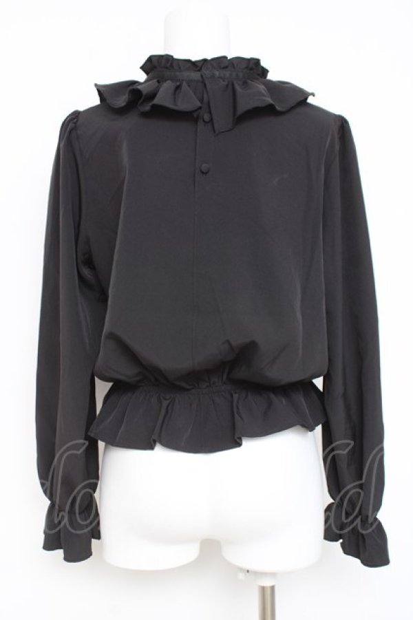 画像2: m petit by misako / フリルペプラムブラウス  黒 Y-26-03-06-115-LO-BL-SZ-ZY (2)