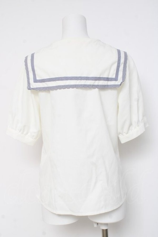 画像2: F i.n.t / レースライン使いセーラーブラウス F オフホワイト Y-26-03-06-117-CA-BL-SZ-ZY (2)
