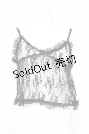 画像: Ank Rouge / チュールキャミ  黒 Y-26-03-06-120-CA-TO-SZ-ZY