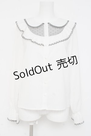 画像: MA*RS / ドットチュール切替ブラウス  白 Y-26-03-06-121-EL-BL-SZ-ZY