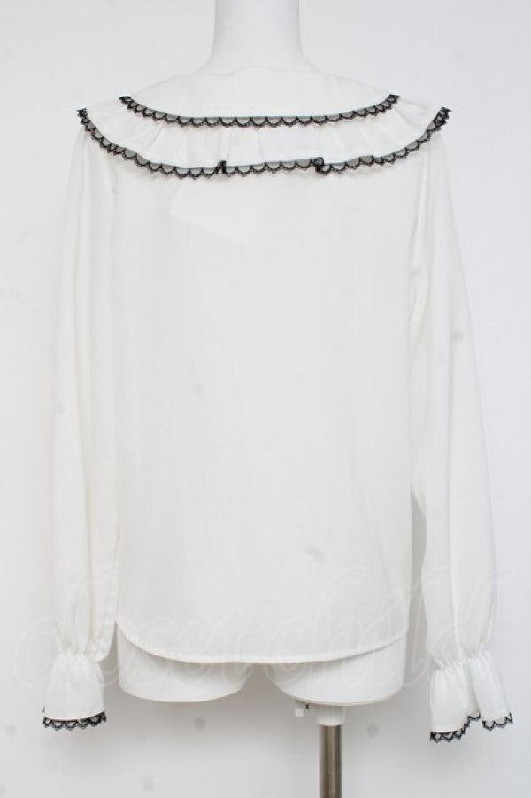 画像2: MA*RS / ドットチュール切替ブラウス  白 Y-26-03-06-121-EL-BL-SZ-ZY (2)