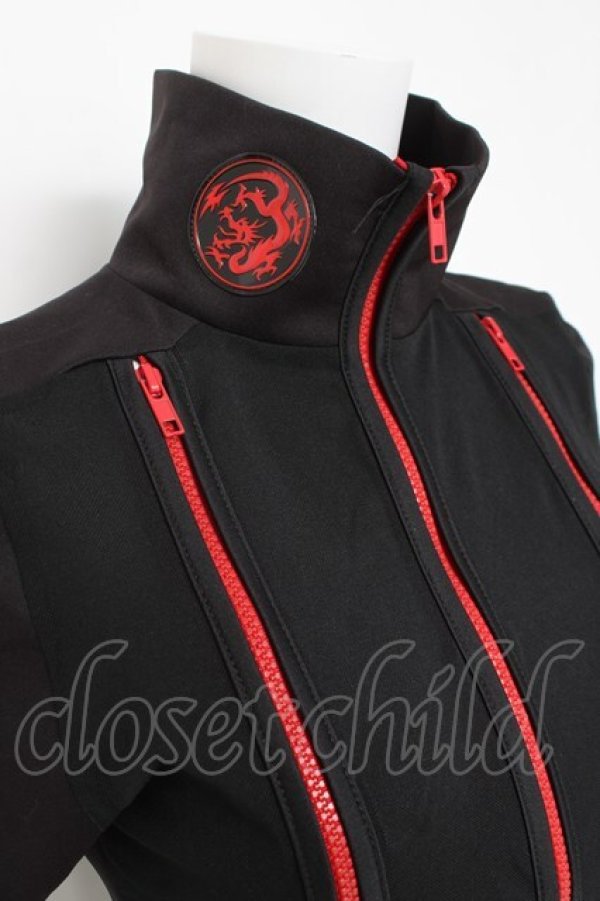 画像3: Qutie Frash / 龍刺繍3ZIPカットソー  黒 Y-26-03-06-124-QU-TO-SZ-ZY (3)