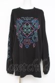 画像1: LISTEN FLAVOR / チャイナプリントロンT  黒 Y-26-03-06-125-PU-TO-SZ-ZY (1)
