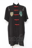 画像1: LISTEN FLAVOR / 刺繍入りチャイナシャツ  黒 Y-26-03-06-126-PU-BL-SZ-ZY (1)