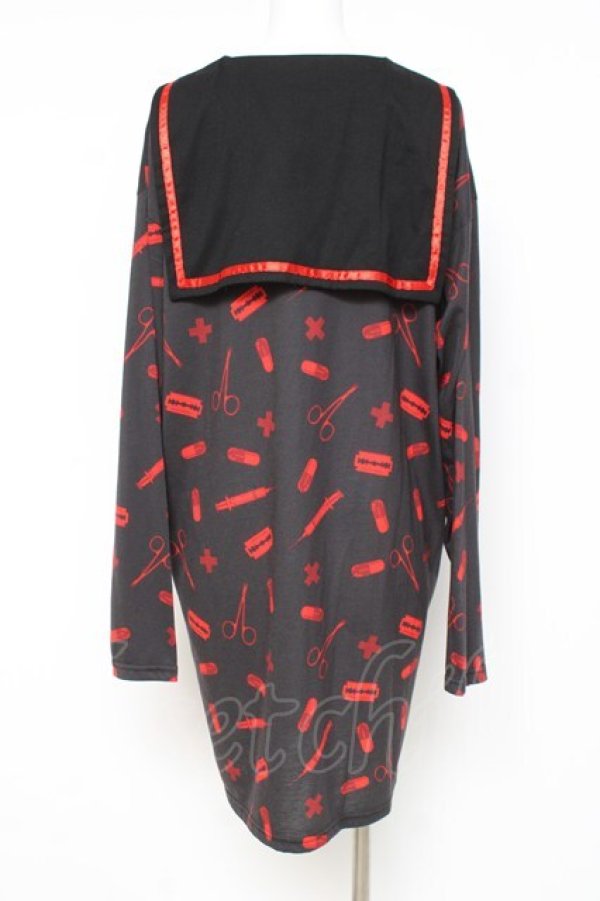 画像2: LISTEN FLAVOR / セーラープリントロングT  黒 Y-26-03-06-127-PU-TO-SZ-ZY (2)