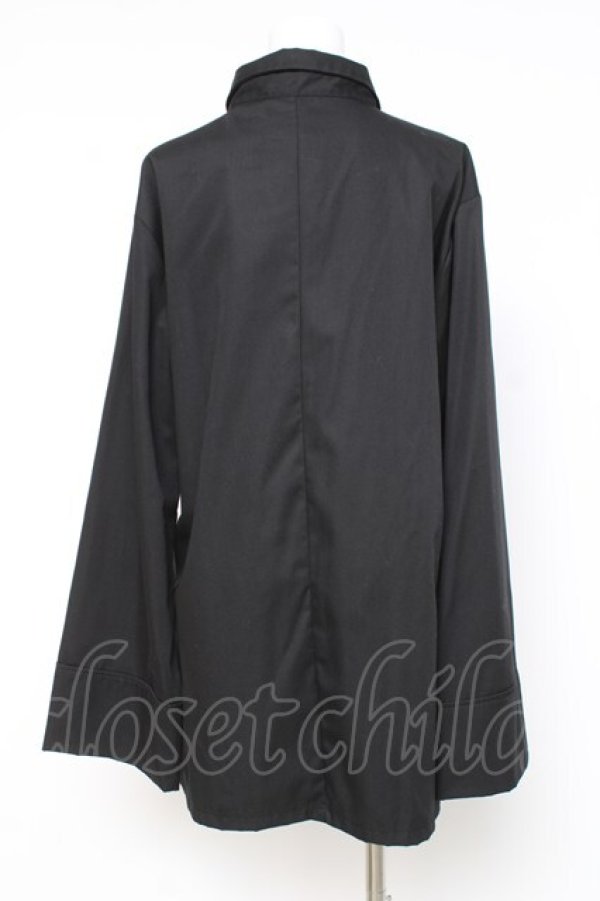 画像2: LISTEN FLAVOR / チャイナ長袖シャツ  黒 Y-26-03-06-128-PU-BL-SZ-ZY (2)