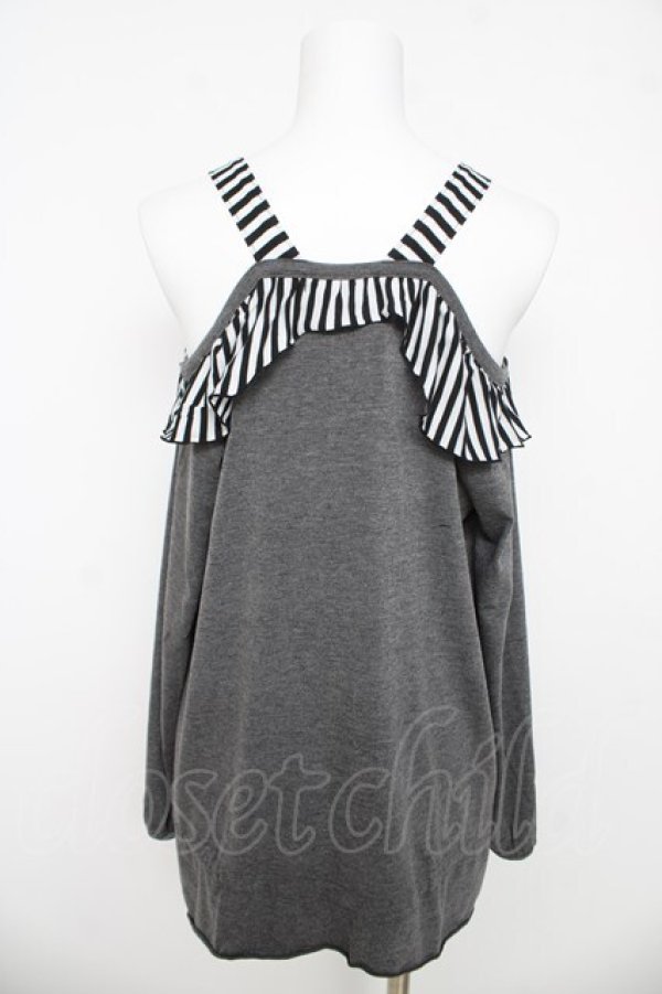 画像2: ALGONQUINS / メリーゴーランドptオフショルトップス F グレー Y-26-03-06-129-AL-TO-SZ-ZY (2)