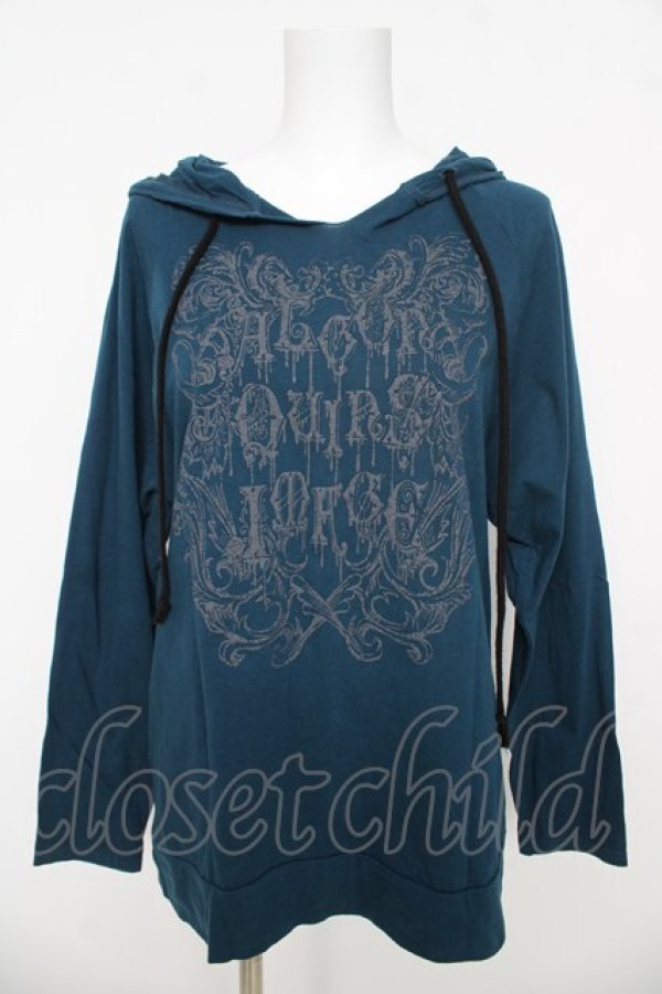 画像1: ALGONQUINS / ふくれプリントフードトップス F ブルーグリーン Y-26-03-06-133-AL-TO-SZ-ZY (1)